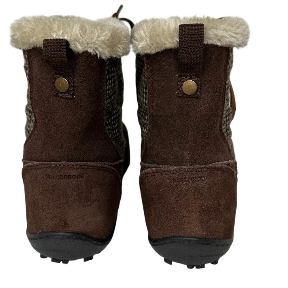 Columbia Waterproof Thermal Reflective Suede Faux‎ Fur Boots Size 10.5 Brown